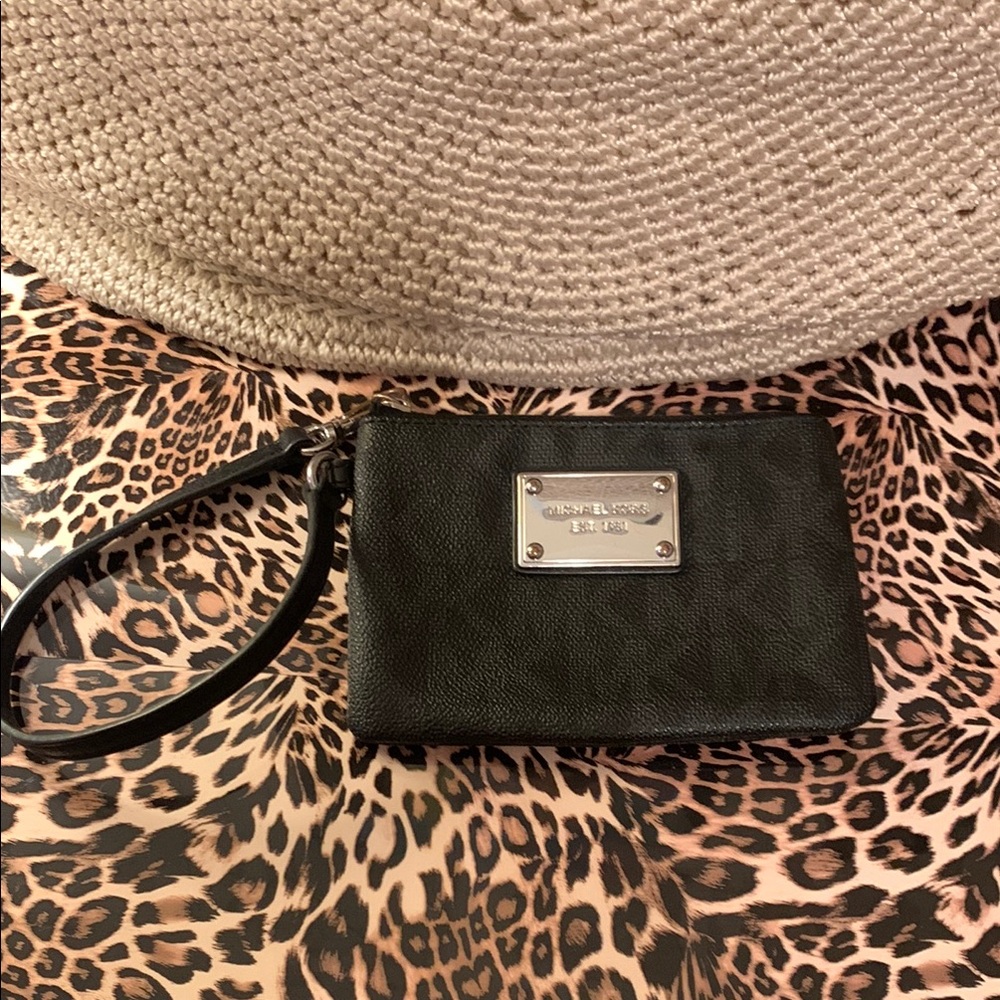 Michael Kors Black Leather Wristlet